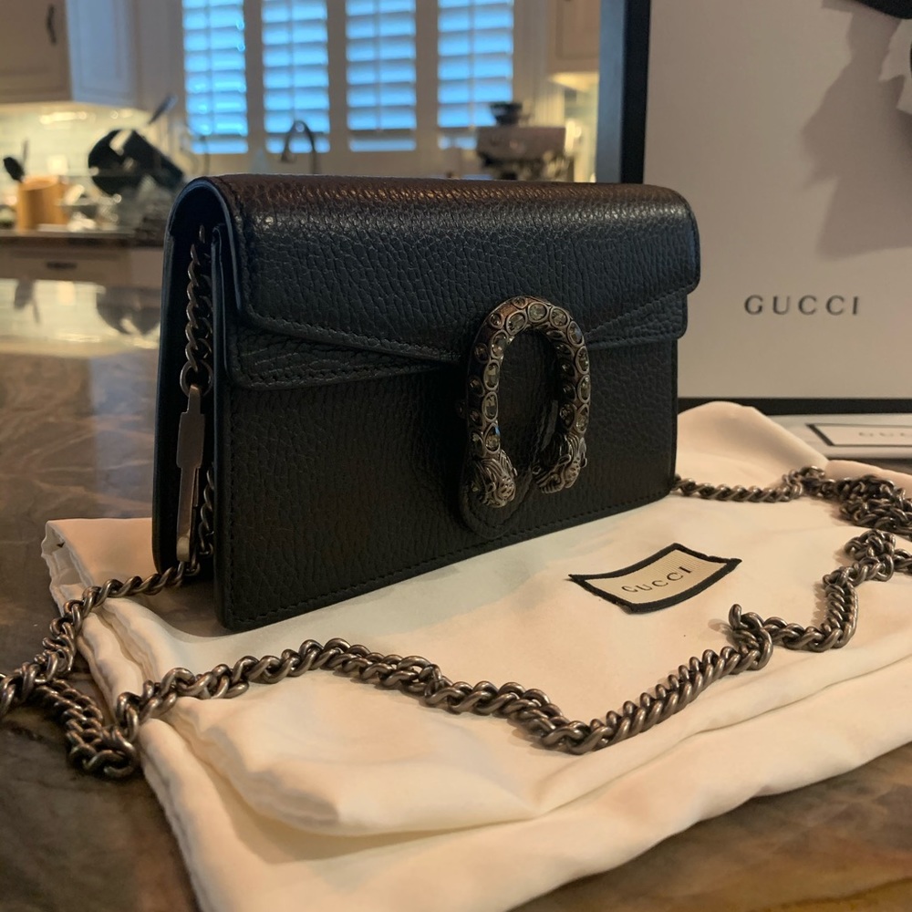 Gucci Dionysus Super Mini Black Grained Leather - Picture 7 of 16